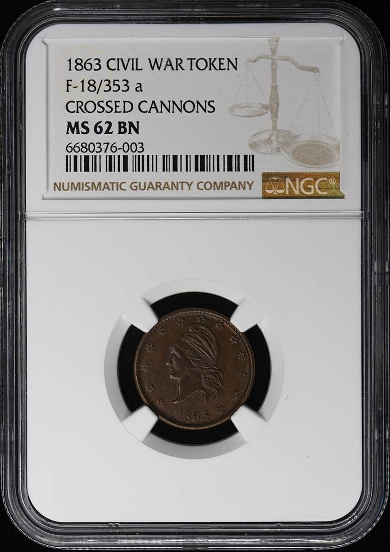 1863 Civil War Token F-18 353 NGC MS62BN (1 of 4)