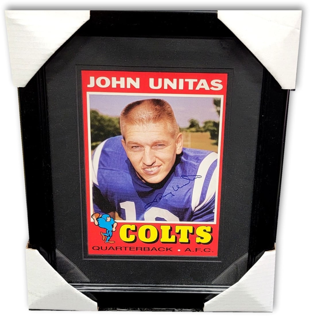 Framed Topps Jumbo Card Signed by Johnny Unitas Baltimore Colts JSA Authenticated (1 of 6)