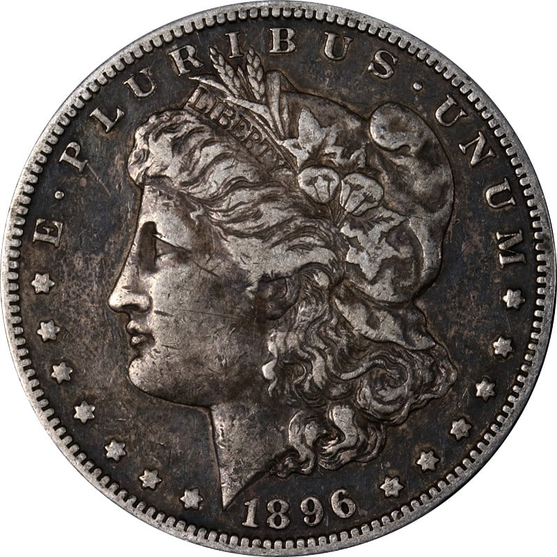 San Francisco Mint 1896 Silver Morgan Dollar Circulated Example: San Francisco Mint 1896 Silver Morgan Dollar Circulated Example This is a pre-owned 1896-S Morgan Silver Dollar minted in San Francisco. The coin is circulated and made of silver with a fineness of 0.