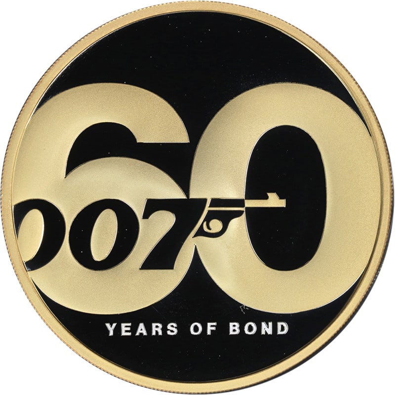 2022 Tuvalu 2 Ounce Silver $2 James Bond 60th Gold Gilt Coin: 2022 Tuvalu 2 Ounce Silver $2 James Bond 60th Gold Gilt Coin Celebrate the legacy of James Bond with this stunning 2022 Tuvalu 2 Ounce Silver $2 coin, commemorating the 60th anniversary of the iconic 