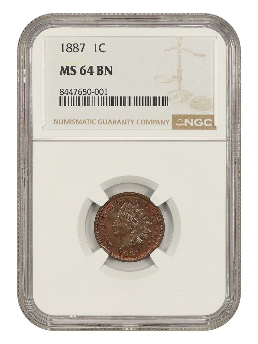 NGC MS64BN 1887 Indian Head Cent 1C (1 of 4)