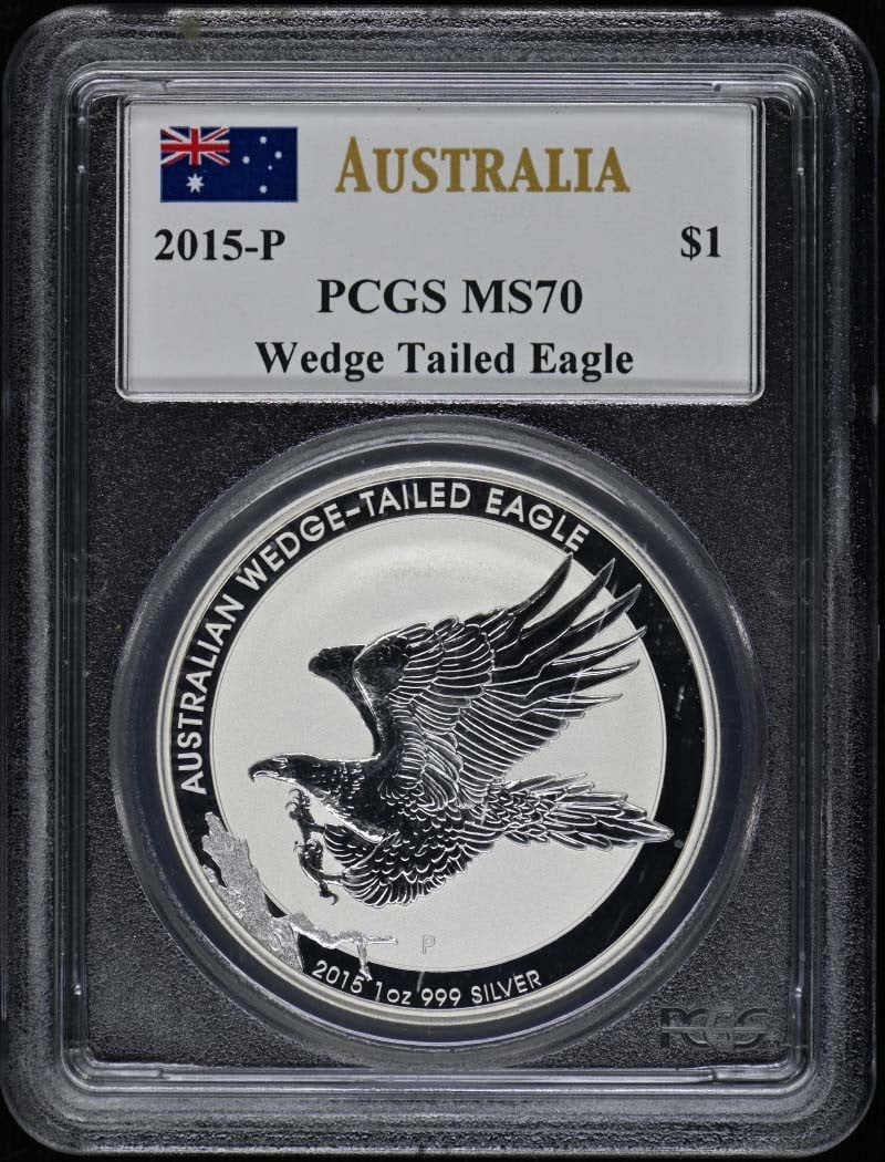 Australia 2015-P Wedge Tailed Eagle $1 PCGS MS70 Mercanti Signature (1 of 2)