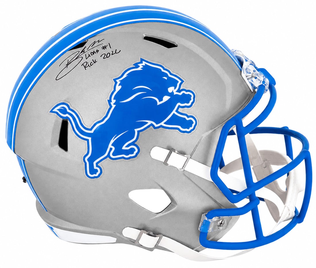 Detroit Lions Riddell full size replica helmet signed by Blake Miller (1 of 1)