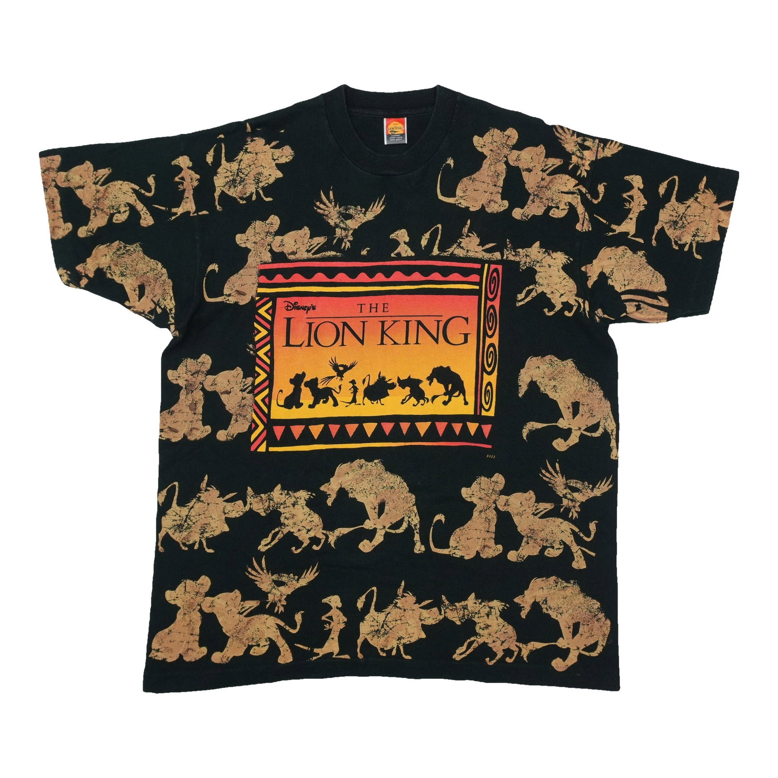 Vintage 1990s Disney The Lion King Black Cotton AOP Shirt: Vintage 1990s Disney The Lion King Black Cotton AOP Shirt Original vintage 1990s The Lion King all over print shirt. This is a true vintage shirt, not a modern reproduction. It is in excellent conditi