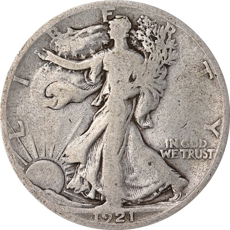 1921-S Silver Walking Liberty Half Dollar Circulated Coin: 1921-S Silver Walking Liberty Half Dollar Circulated Coin This 1921-S Walking Liberty Half Dollar is a beautiful example of American coinage, ideal for any collection. Hand-selected for its excellent 