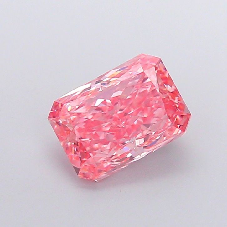 Loose Diamond - RADIANT 2.6ct Fancy Vivid Pink VS1: Loose Diamond - RADIANT 2.6ct Fancy Vivid Pink VS1 Source: This is a real non-mined Diamond that has been grown in a lab Shape: RADIANT Carats: 2.6 Color: Fancy Vivid Pink Certification: IGI Video: