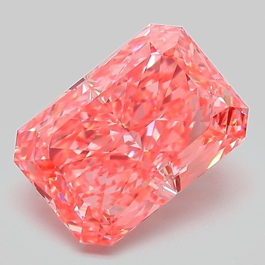 Loose Diamond - RADIANT 3.09ct Fancy Vivid Pink VVS2: Loose Diamond - RADIANT 3.09ct Fancy Vivid Pink VVS2 Source: This is a real non-mined Diamond that has been grown in a lab Shape: RADIANT Carats: 3.09 Color: Fancy Vivid Pink Certification: IGI Video: