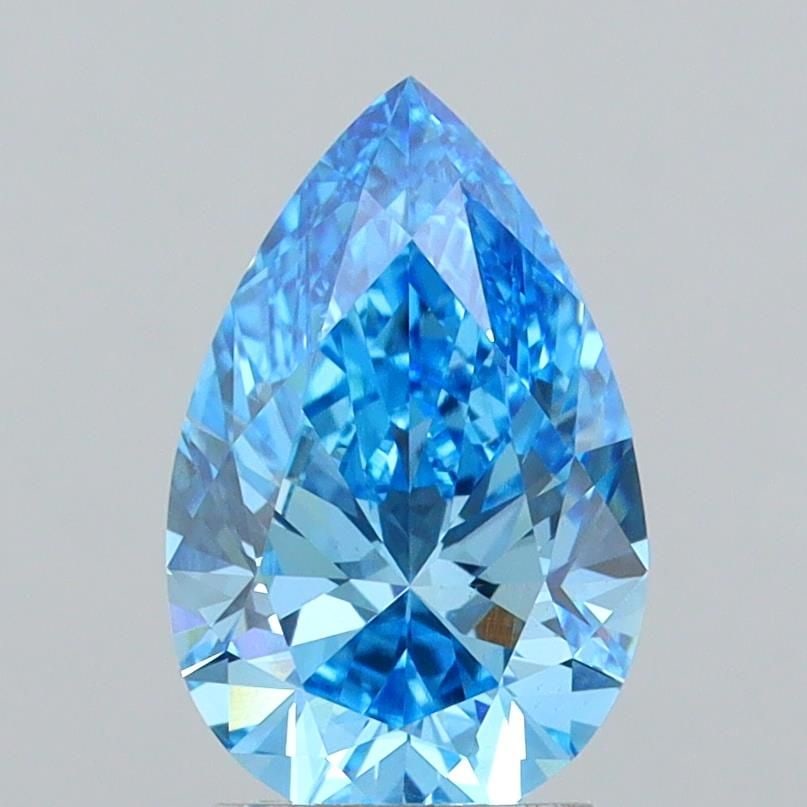 Loose Diamond - PEAR 2.38ct Fancy Vivid Blue VS1: Loose Diamond - PEAR 2.38ct Fancy Vivid Blue VS1 Source: This is a real non-mined Diamond that has been grown in a lab Shape: PEAR Carats: 2.38 Color: Fancy Vivid Blue Certification: IGI Video: