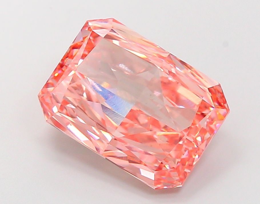 Loose Diamond - RADIANT 8.04ct Fancy Vivid Pink VS1: Loose Diamond - RADIANT 8.04ct Fancy Vivid Pink VS1 Source: This is a real non-mined Diamond that has been grown in a lab Shape: RADIANT Carats: 8.04 Color: Fancy Vivid Pink Certification: IGI Video: