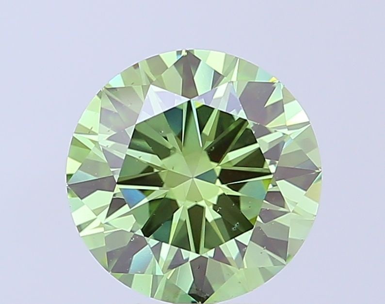 Loose Diamond - ROUND 3.02ct Fancy Vivid Green VS2: Loose Diamond - ROUND 3.02ct Fancy Vivid Green VS2 Source: This is a real non-mined Diamond that has been grown in a lab Shape: ROUND Carats: 3.02 Color: Fancy Vivid Green Certification: IGI Video: