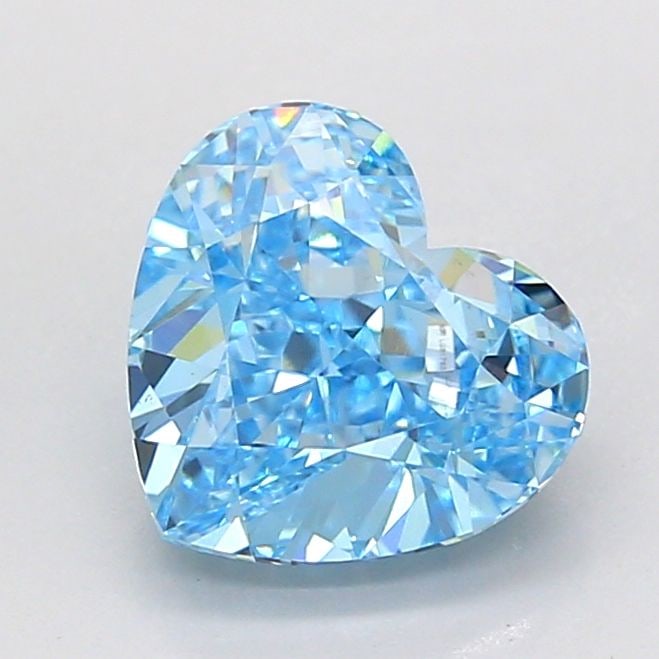 Loose Diamond - HEART 2.06ct Fancy Vivid Blue VS1: Loose Diamond - HEART 2.06ct Fancy Vivid Blue VS1 Source: This is a real non-mined Diamond that has been grown in a lab Shape: HEART Carats: 2.06 Color: Fancy Vivid Blue Certification: IGI Video: