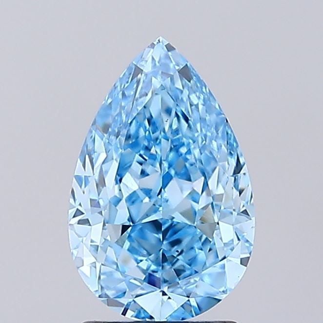 Loose Diamond - PEAR 2.21ct Fancy Vivid Blue VS1: Loose Diamond - PEAR 2.21ct Fancy Vivid Blue VS1 Source: This is a real non-mined Diamond that has been grown in a lab Shape: PEAR Carats: 2.21 Color: Fancy Vivid Blue Certification: IGI Video: