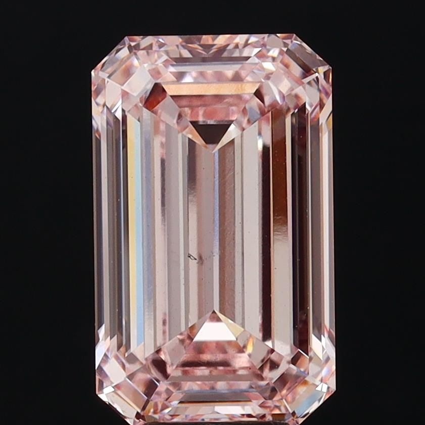 Loose Diamond - EMERALD 10.14ct Fancy Pink VS2: Loose Diamond - EMERALD 10.14ct Fancy Pink VS2 Source: This is a real non-mined Diamond that has been grown in a lab Shape: EMERALD Carats: 10.14 Color: Fancy Pink Certification: IGI Video: