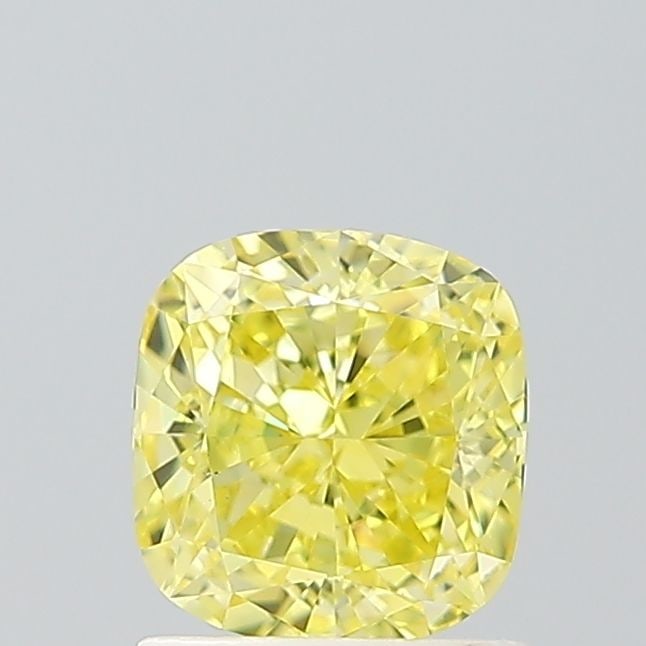 Loose Diamond - CUSHION MODIFIED 1.27ct Fancy Vivid Yellow VS1: Loose Diamond - CUSHION MODIFIED 1.27ct Fancy Vivid Yellow VS1 Source: This is a real non-mined Diamond that has been grown in a lab Shape: CUSHION MODIFIED Carats: 1.27 Color: Fancy Vivid Yellow Cert