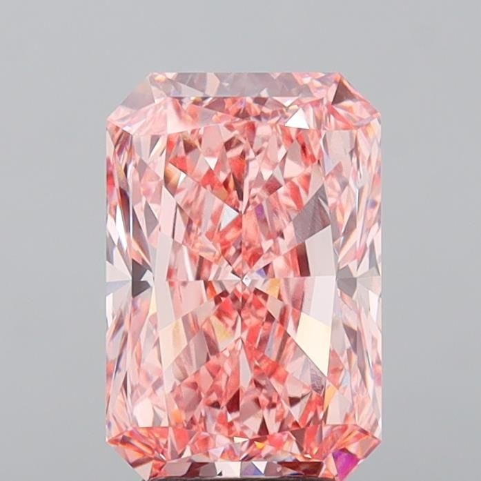 Loose Diamond - RADIANT 5.03ct Fancy Vivid Pink VS2: Loose Diamond - RADIANT 5.03ct Fancy Vivid Pink VS2 Source: This is a real non-mined Diamond that has been grown in a lab Shape: RADIANT Carats: 5.03 Color: Fancy Vivid Pink Certification: IGI Video: