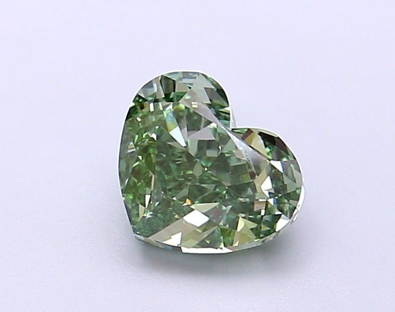 Loose Diamond - HEART 1.24ct Fancy Vivid Green VVS2: Loose Diamond - HEART 1.24ct Fancy Vivid Green VVS2 Source: This is a real non-mined Diamond that has been grown in a lab Shape: HEART Carats: 1.24 Color: Fancy Vivid Green Certification: IGI Video: