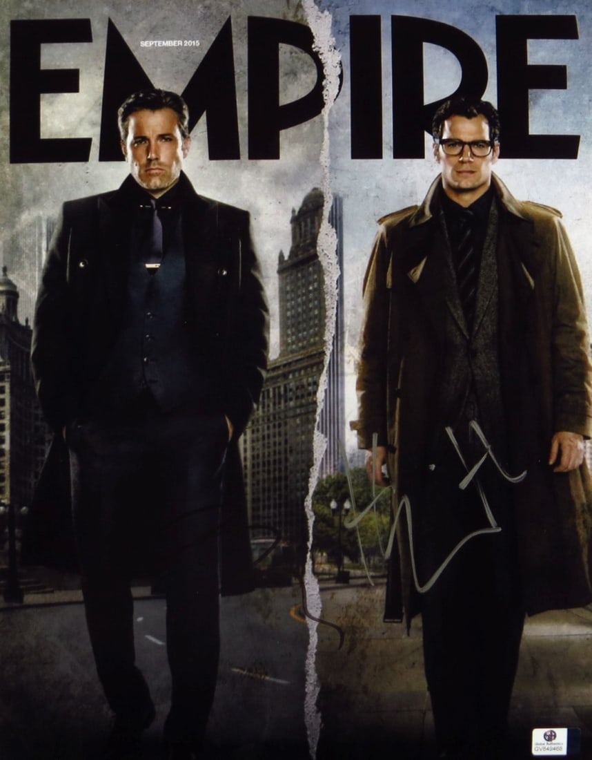 Ben Affleck Henry Cavill Signed 11x14 Photo Batman v Superman GAI Certified: Ben Affleck Henry Cavill Signed 11x14 Photo Batman v Superman GAI Certified This striking 11x14 photograph features the autographs of both Ben Affleck and Henry Cavill, capturing their iconic roles in