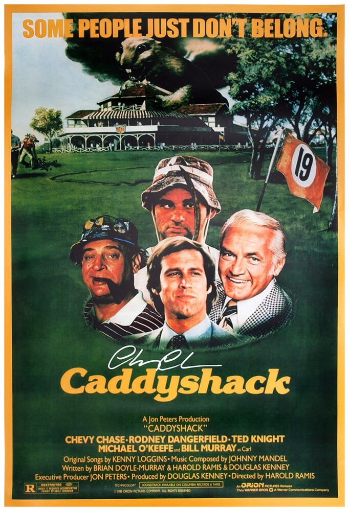 Chevy Chase Signed Caddyshack 27x40 Movie Poster with COA (1 of 1)