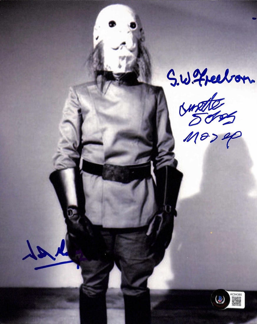 Star Wars ANH Mosep 8x10 Photo Signed by Freeborn Maley Jones BECKETT: Star Wars ANH Mosep 8x10 Photo Signed by Freeborn Maley Jones BECKETT This exceptional 8x10 black and white photograph features the character Mosep from Star Wars: A New Hope, personally signed by thr