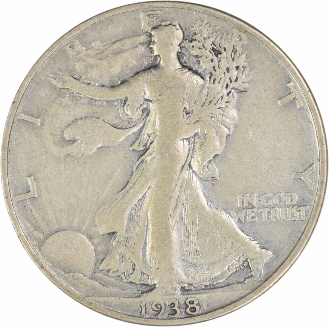 United States 1938 D 50C Walking Liberty Half Dollar Silver F: United States 1938 D 50C Walking Liberty Half Dollar Silver F 1938-D Walking Liberty silver half dollar coin. This circulated, uncertified coin is graded F and is pre-owned. Specifications Year: 1938 