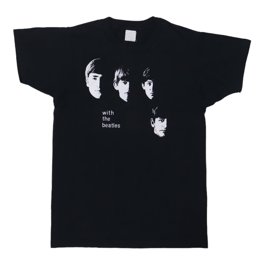 Vintage 1980s The Beatles With The Beatles Black Cotton T Shirt Medium (1 of 4)