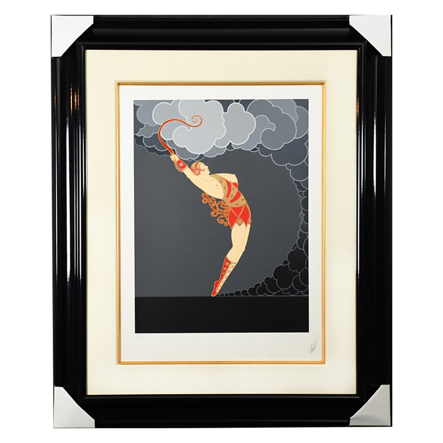 Framed signed Erte Art Deco print The Dancer limited edition: Framed signed Erte Art Deco print The Dancer limited edition This is a limited edition Art Deco print titled "The Dancer" by Erte. The piece is signed and numbered 297 out of 300, and comes framed. It
