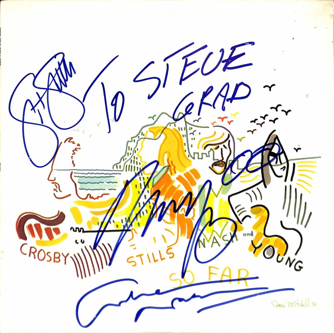 Signed So Far album by Crosby Stills Nash and Young Beckett LOA (1 of 1)
