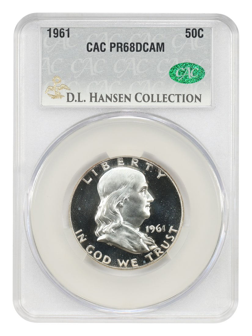 CACG PR68DCAM 1961 Franklin Half Dollar ex D.L. Hansen (1 of 6)