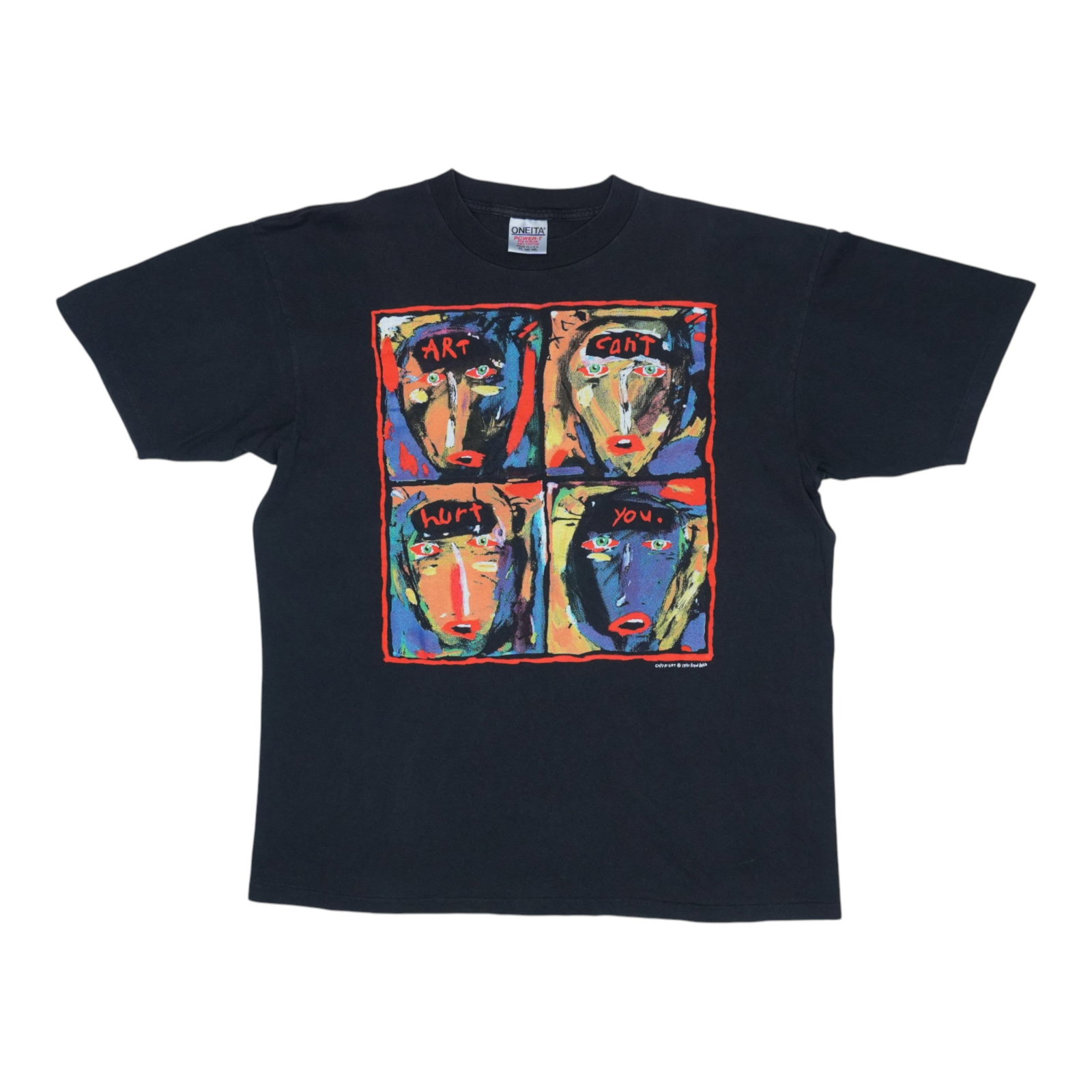 Vintage 1991 Art Can't Hurt You Fred Babb Black Cotton Shirt XL: Vintage 1991 Art Can't Hurt You Fred Babb Black Cotton Shirt XL This is an original vintage 1991 Fred Babb "Art Can't Hurt You" shirt featuring graphics on both the front and back. The shirt is made f