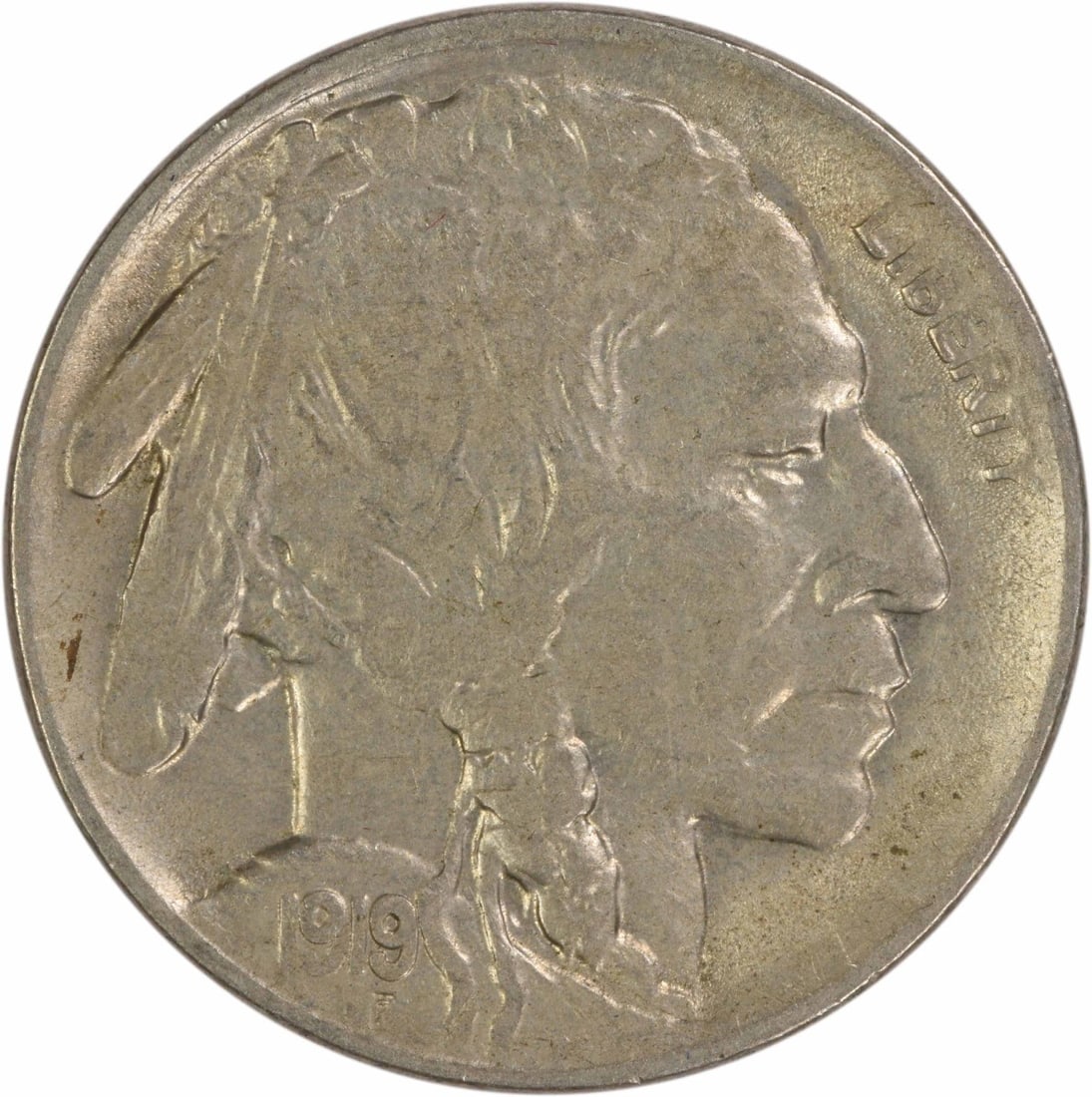 1919-S San Francisco Buffalo 5C Coin EF Uncertified: 1919-S San Francisco Buffalo 5C Coin EF Uncertified This 1919-S Buffalo Nickel is a circulated coin from the United States, designed by James Earle Fraser. Struck in San Francisco, it is composed of 7