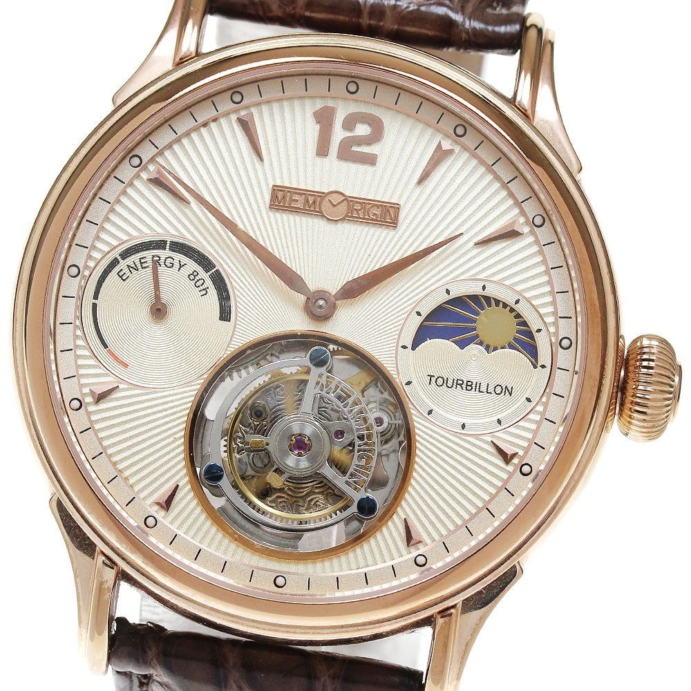 MEMORIGIN Everlasting Mens Wristwatch Ref 4894379020419 Manual Winding: MEMORIGIN Everlasting Mens Wristwatch Ref 4894379020419 Manual Winding MEMORIGIN Everlasting Moon Phase men's wristwatch, pre-owned and offered as watch only with no accessories. It features a skeleto