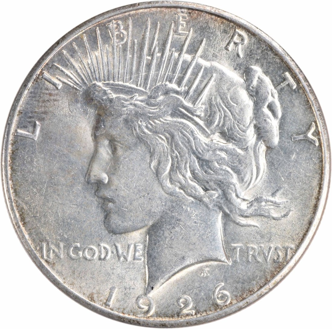 1926 S $1 Peace Dollar Silver Uncirculated Uncertified: 1926 S $1 Peace Dollar Silver Uncirculated Uncertified 1926-S Peace Silver Dollar in uncirculated, pre-owned condition. This silver $1 coin is uncertified and identified as grade MS60. Specifications 