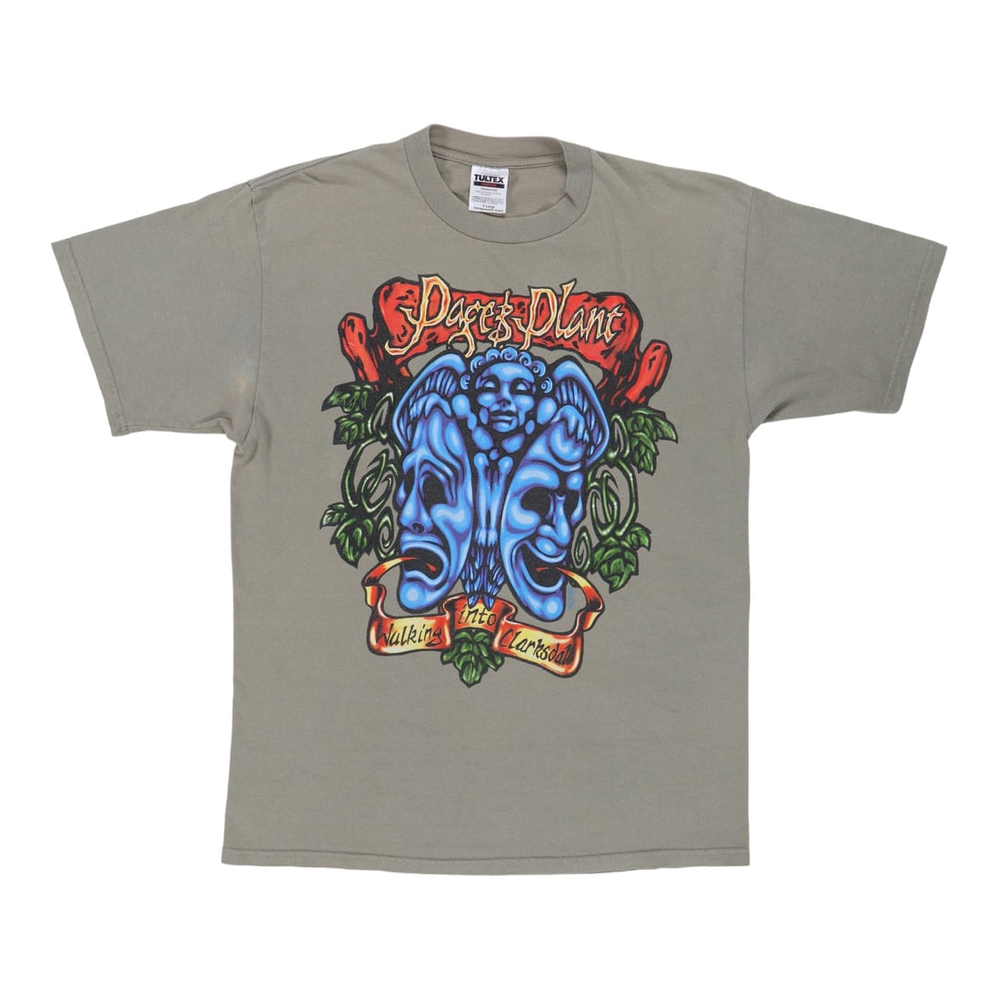 Jimmy Page and Robert Plant 1998 Clarksdale Tour Vintage Green Shirt XL (1 of 8)