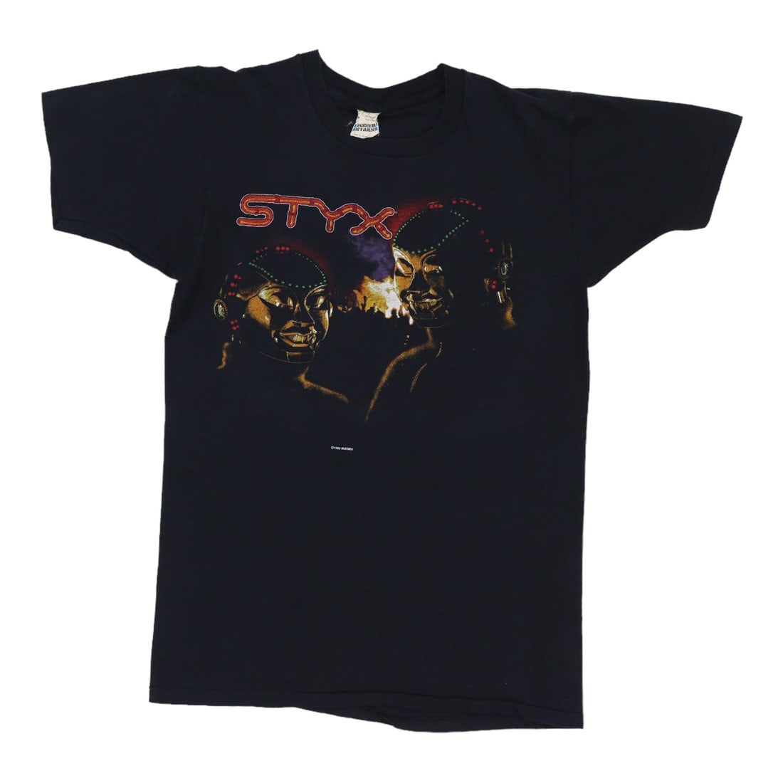 Vintage 1983 Styx Kilroy Was Here Concert Black Cotton T-Shirt: Vintage 1983 Styx Kilroy Was Here Concert Black Cotton T-Shirt This is an original vintage 1983 Styx Kilroy Was Here Tour Shirt, featuring both front and back graphics. The shirt is made of 100% cotto