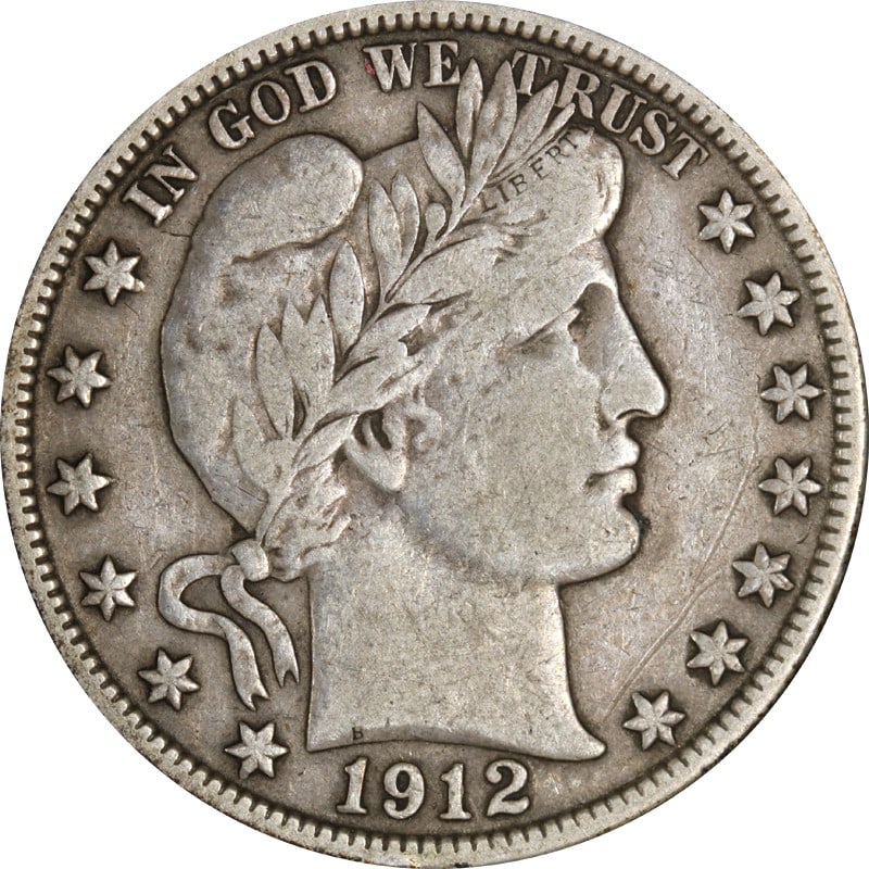 1912 S Barber Silver Half Dollar US Coin (1 of 2)