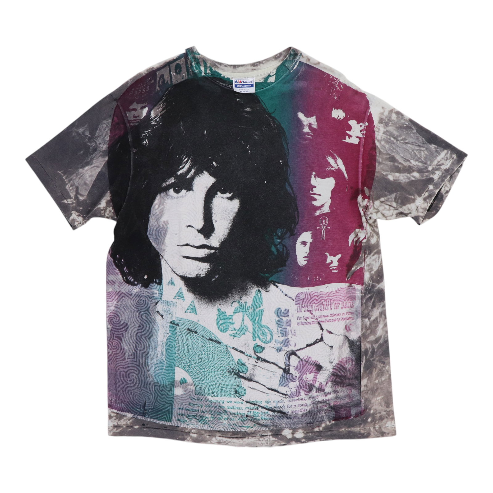 Black 1980s Mosquitohead Jim Morrison Vintage Cotton Shirt Extra Large (1 of 5)