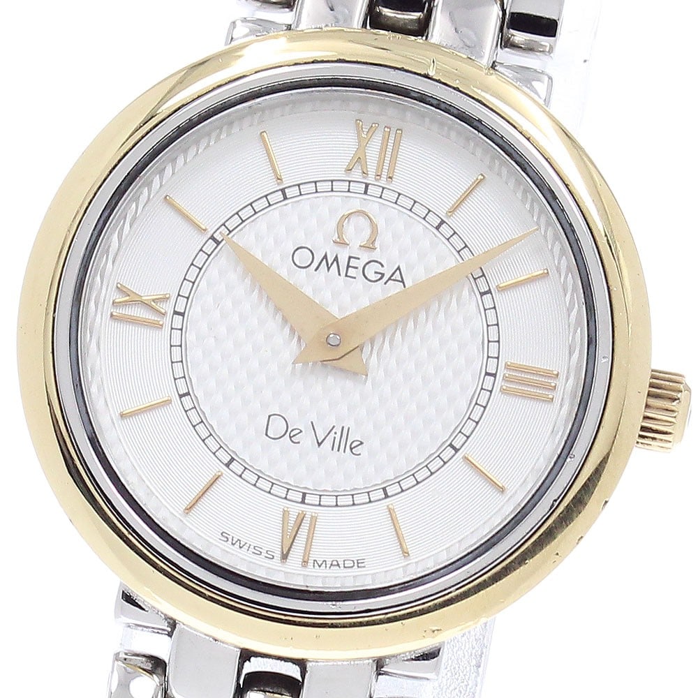 OMEGA De Ville Prestige Women's Quartz Wristwatch SS YG Silver Dial: OMEGA De Ville Prestige Women's Quartz Wristwatch SS YG Silver Dial Omega De Ville Prestige YG Combination Quartz Women's Watch. This pre-owned wristwatch features a silver dial, quartz movement, and 