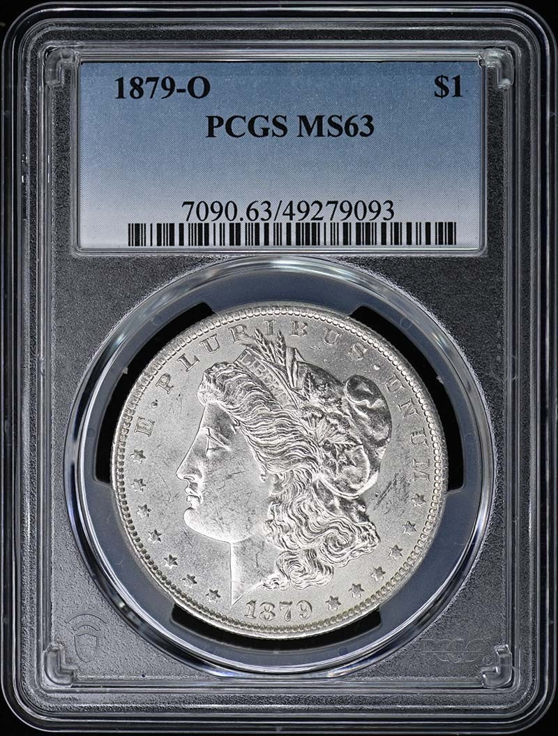1879-O Morgan Dollar PCGS MS63 Uncirculated New Orleans Coin: 1879-O Morgan Dollar PCGS MS63 Uncirculated New Orleans Coin This 1879-O Morgan Dollar is a stunning piece of numismatic history, graded MS63 by PCGS, ensuring its uncirculated condition. Minted in Ne