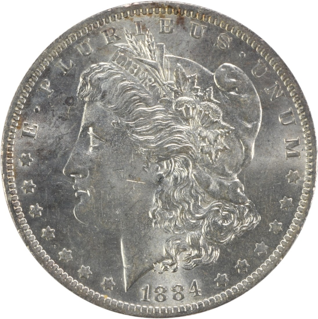 1884 O Morgan Dollar Silver Choice BU Uncirculated Uncertified: 1884 O Morgan Dollar Silver Choice BU Uncirculated Uncertified This is an 1884-O Morgan Silver Dollar from the New Orleans Mint. The coin is uncirculated and classified as Choice Brilliant Uncirculate