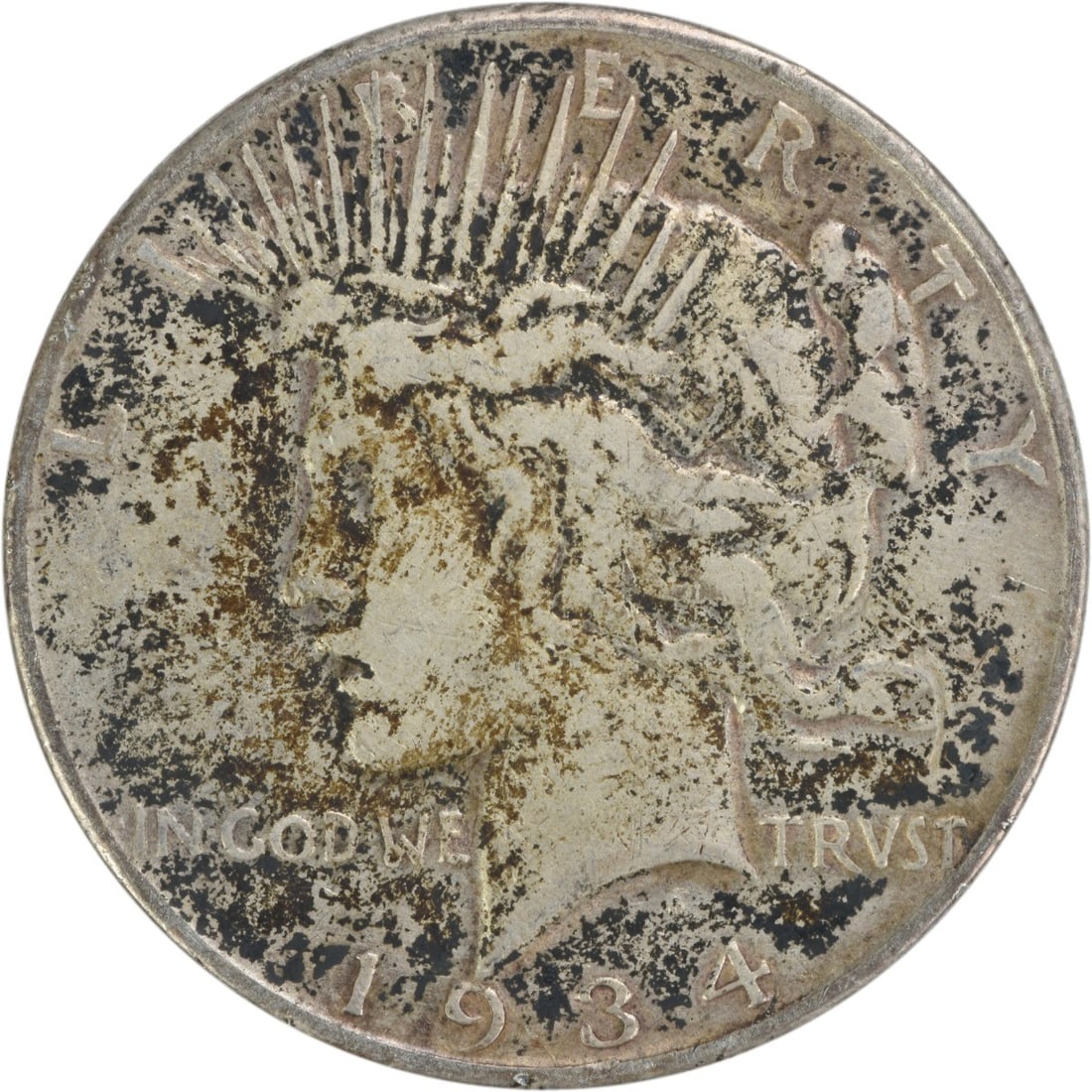 United States 1934 S Peace Dollar Silver $1 VF Uncertified: United States 1934 S Peace Dollar Silver $1 VF Uncertified 1934-S Peace silver dollar in circulated VF condition. This uncertified United States $1 coin is a pre-owned example struck in silver. Specif