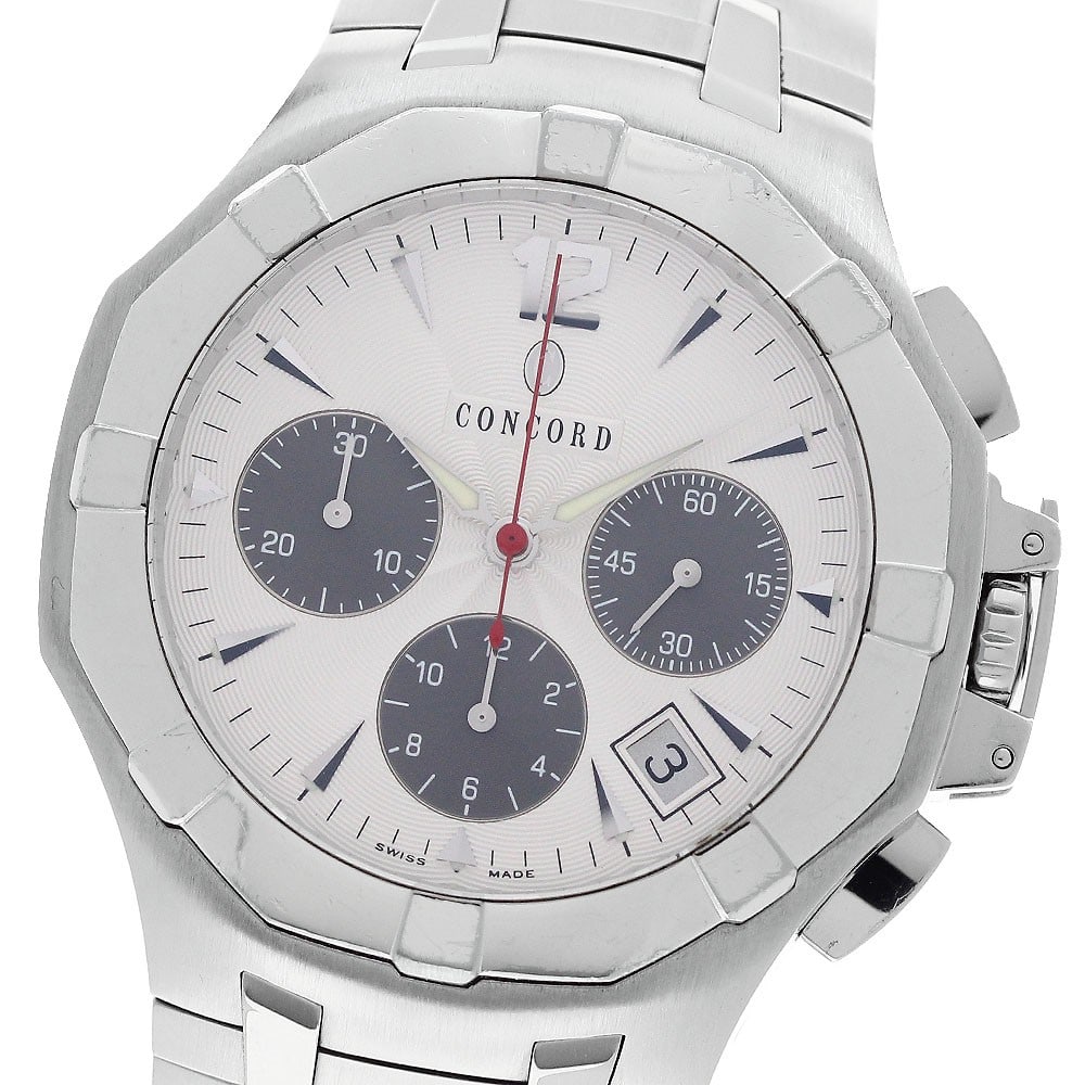 Concord Saratoga 10.H7.1892 Mens Automatic Chronograph Watch SS WG (1 of 8)
