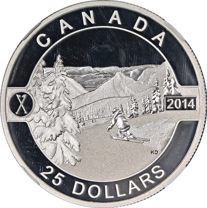2014 Canada Silver $25 Skiing Coin NGC PF70 Ultra Cameo Uncirculated (1 of 4)