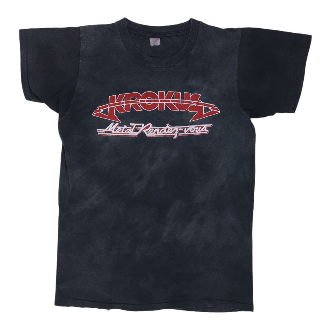 Vintage 1980 Krokus Metal Rendez-vous Black Cotton Band T-Shirt: Vintage 1980 Krokus Metal Rendez-vous Black Cotton Band T-Shirt This is an original vintage 1980 Krokus Metal Rendez-vous shirt, featuring both front and back graphics. Made from 100% cotton, this shi