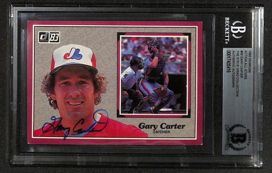 Beckett Slabbed Gary Carter Autographed 1983 Donruss Action All-Stars Card (1 of 1)