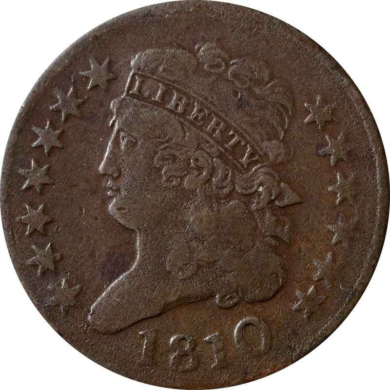 United States 1810 Classic Head Half Cent Copper Coin: United States 1810 Classic Head Half Cent Copper Coin 1810 Classic Head Half Cent from the United States. This pre-owned coin is composed of copper and is listed as circulated. Uncertified. Specificat