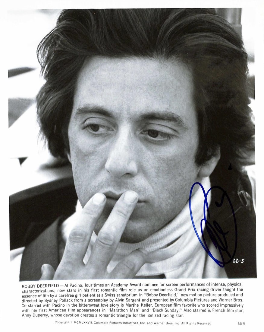 Beckett Certified Al Pacino Bobby Deerfield 8x10 Signed Photo (1 of 1)