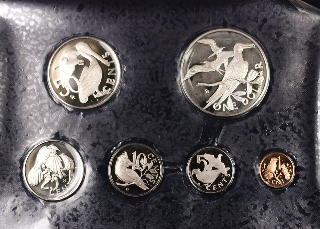 Franklin Mint 1973 British Virgin Islands 6 Coin Proof Set Sterling Silver Dollar: Franklin Mint 1973 British Virgin Islands 6 Coin Proof Set Sterling Silver Dollar This is a 1973 British Virgin Islands 6-coin Gem Proof Set produced by the Franklin Mint. The set includes a sterling 