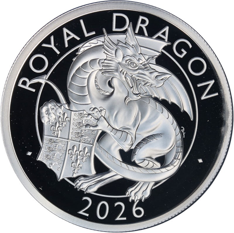 2026 Great Britain 2 Ounce Silver Tudor Beasts Royal Dragon Proof Coin (1 of 3)