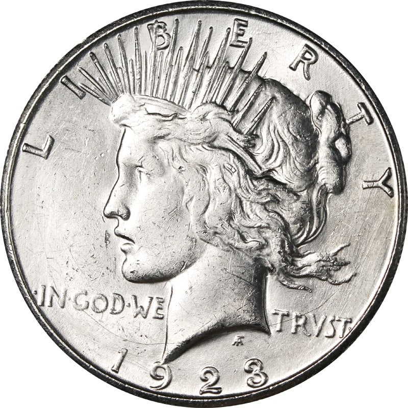 Uncirculated 1923 S Peace Silver Dollar Coin: Uncirculated 1923 S Peace Silver Dollar Coin 1923-S Peace Dollar in uncirculated condition. The coin is composed of silver and was minted in the United States. It is pre-owned and uncertified. Specifi