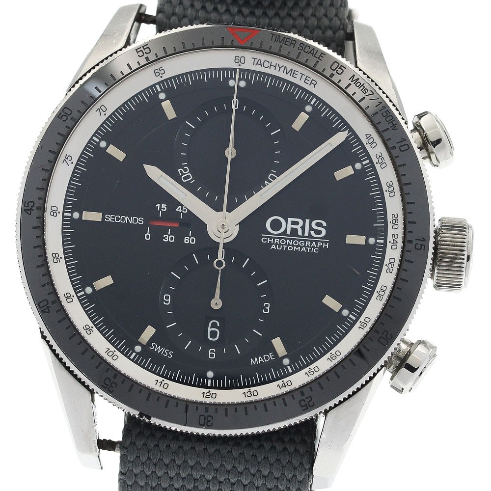 Oris Artix GT Chronograph Automatic Black Dial 44mm Watch: Oris Artix GT Chronograph Automatic Black Dial 44mm Watch This pre-owned ORIS Artix GT Chronograph men's wristwatch features a stainless steel case paired with a black nylon strap. The watch is powere